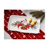 tagltd Holiday Christmas Red Woodland Santa with Deer & Bird Dolomite Wave Edged Rectangle Serving Platter 17.0L x 10.0W in. - 2 of 2