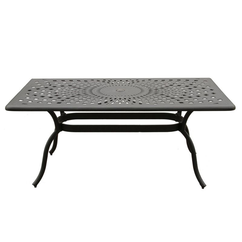 67&#34; Modern Mesh Aluminum Rectangle Patio Dining Table - Black - Oakland Living: UV-Resistant, Weatherproof, Indoor/Outdoor Use, Easy Maintenance, 3 of 7