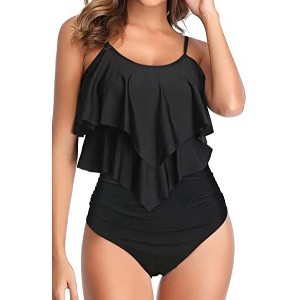 Clearlove Tankini Swimsuits for Women High Waisted Ruffle Tops with Tummy Control Bottom Two Piece Bathing Suit - 1 of 1