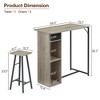 Bar Table and Chairs Set - 3 Piece Dining Table Set with Storage Drawer, Counter Height Small Dining Table with 2 Stools, Pub Table and Chairs Set of - 3 of 4