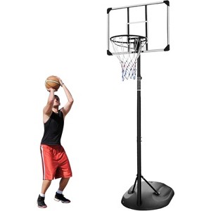 RISOKEYS Portable Basketball Hoop System, Height Adjustable 7.5ft - 9.2ft, with 32 Inch Backboard and Wheels for Kids Youth &Adults, Indoor/Outdoor - 1 of 4