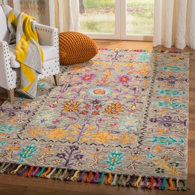 Handmade Gray Wool Tufted Rectangular Area Rug 3' x 5'