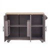 Maliang 51.2" Kitchen Island with Drop Leaf, Farmhouse Kitchen Island on Wheels with Internal Storage Rack - 3 of 4