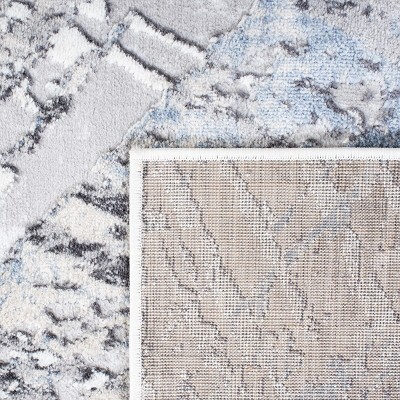 Contemporary Gray Synthetic 93" Round Area Rug