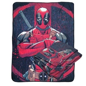 Bazillion Dreams Deadpool Tough Guy Fleece Softest Comfy Throw Blanket for Adults & Kids| Measures 60 x 45 Inches - 1 of 4