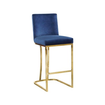 Meridian Furniture,Heidi Navy Velvet Stool
