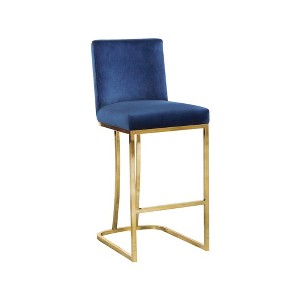 Meridian Furniture,Heidi Navy Velvet Stool - 1 of 4