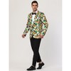 Lars Amadeus Men's Slim Fit One Button Prom Floral Print Blazer Jacket - 4 of 4