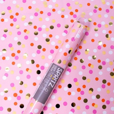 Foil Dot Wrapping Paper Pink - Spritz™