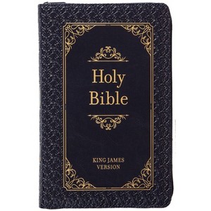 KJV Holy Bible Zip Midnight - (Leather Bound) - 1 of 1