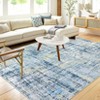 Machine Washable Area Rug Low Pile Non Slip Modern Abstract Rug Foldable Stain Resistant Carpet for Living Room Bedroom Indoor Ultra Thin Mat - 4 of 4