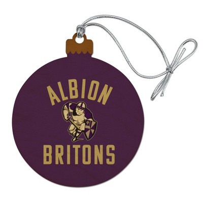Albion College Britons Logo Wood Christmas Tree Holiday Ornament