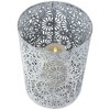 Northlight Laser-Cut Floral Iron Pillar Candle Holders - 10" - Gray and White - Set of 2 - 4 of 4