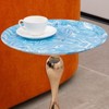 MAYEERTY Mermaid Tail End Table Modern Metal Round Side Table, Minimalist Table for Small Spaces, Living Room - 4 of 4
