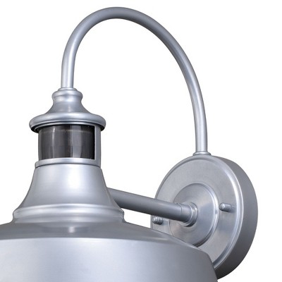 Dorado Satin Silver Steel Motion Sensor Outdoor Wall Light