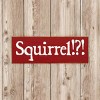 Slickblue Squirrel!? Text Sign, 3.5x10 Rustic Pine Wood Plaque, Hanging or Shelf Decor Sign, Multiple Colors - 3 of 3