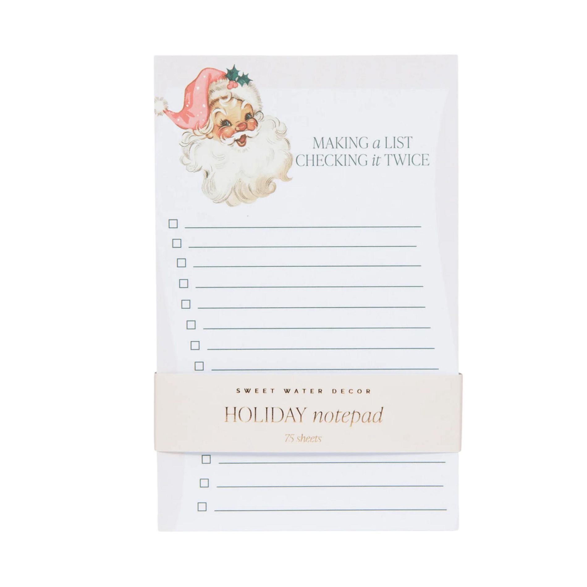 Sweet Water Decor Vintage Santa Tear Off Notepad