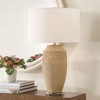 Uttermost Sandstone Flow Terracotta Table Lamp – Sculpted Ceramic Base with Brass Accents and White Linen Shade, 29” High - 2 of 4