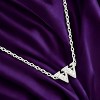 Slickblue 16" Adjustable Rhodium Initial Necklace, Pave Set Cubic Zirconia, Choose from f/v/w/z Letters - 2 of 3