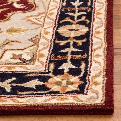 Heritage Red and Black Hand-Tufted Wool 4' x 6' Area Rug