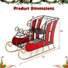 Costway 23" Christmas Santa Sleigh with 2-Tier Storage Shelf Christmas Sleigh Decoration - 3 of 4
