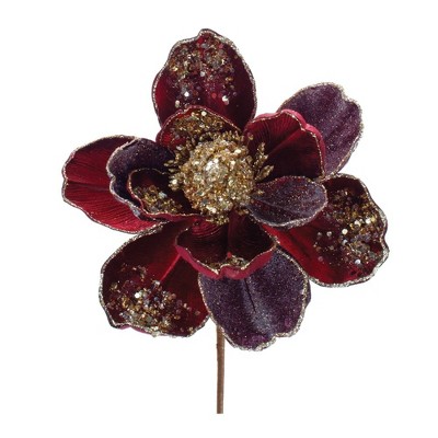 Melrose Beaded Magnolia Stem (Set of 2)