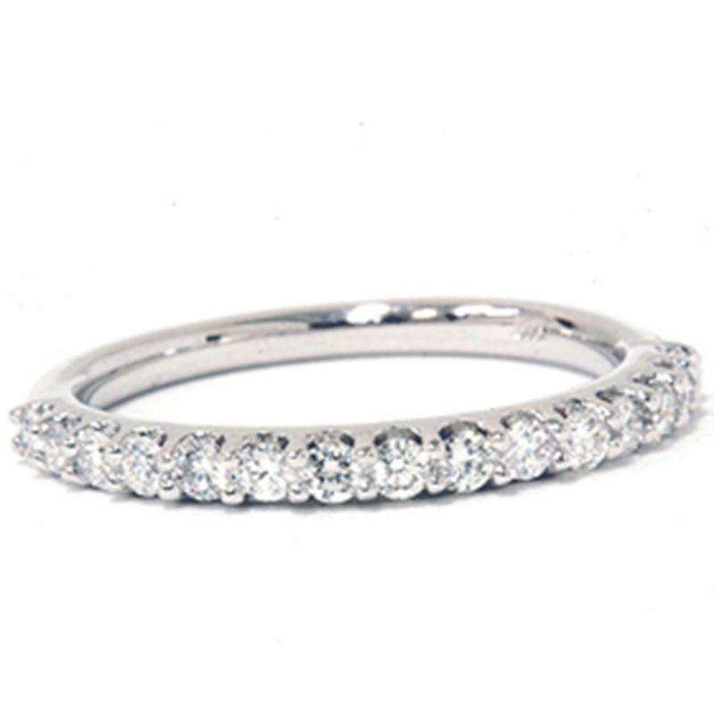 Pompeii3 3/8ct Diamond Ring Womens Stackable Anniversary 14K White Gold Band, 4 of 6