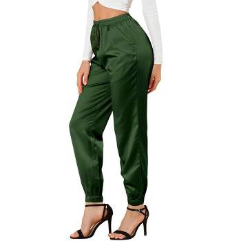Women's Smocked High Waist Ruched Joggers - Cupshe-xl- Green : Target