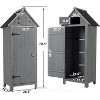 Garvee Outdoor Wooden Storage Shed with Sloping Asphalt Roof ¨C Weather-Resistant Fir Wood Garden Tool Organizer with 3 Compartments, Gray - 3 of 4