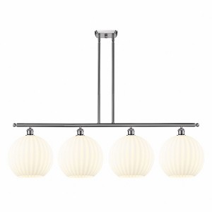 White Venetian - 4 Light Stem Hung Island In Modern Style-14 Inches Tall and 50.25 Inches Wide - 1 of 1