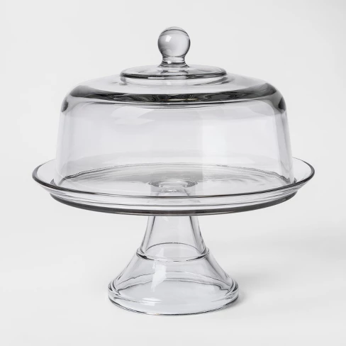 Classic Glass Cake Stand with Dome - Thresholdâ„¢ - image 1 of 1