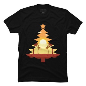Men's Design By Humans Christmas in July Tree Sunset By destiny29 T-Shirt - 1 of 4