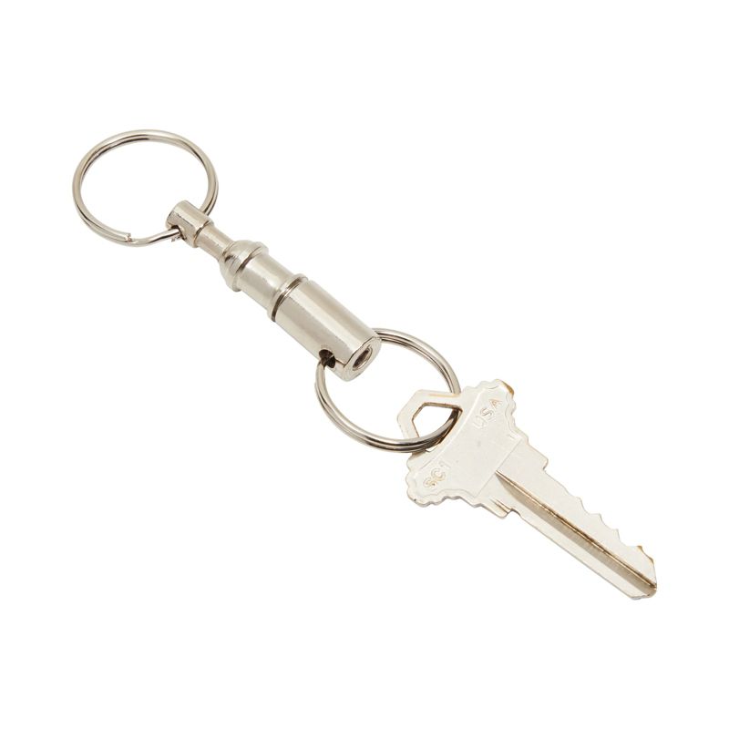 Juvale 12 Pack Quick Release & Detachable Dual Sided Pull Apart Keychain with Key Ring, Silver, 4 of 11