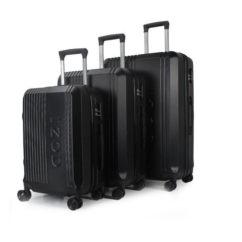 IZOD Zane Expandable ABS Hard shell Lightweight 360 Dual Spinning Wheels Combo Lock 3 Piece Luggage Set, 4 of 10