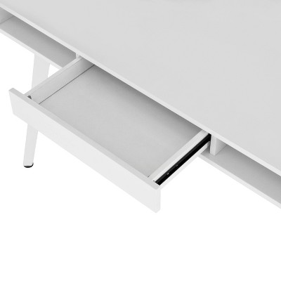 Multifunctional White Steel Computer Desk with Magnetic Board and Storage
