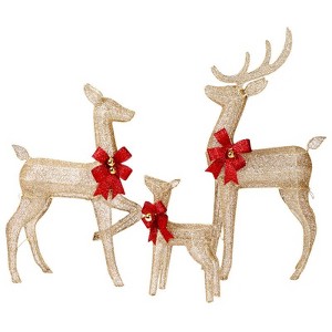 Karl Home 3PCS Reindeer Family Christmas Decoration with LED Lights - 1 of 3