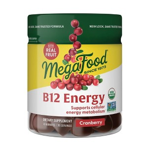 MegaFood Vitamin B12 Energy Methyl B12 Supports Cellular Energy Vegan Organic Gummies - 70ct - 1 of 4