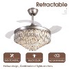 Duclsaty 42" Chandelier，Retractable Ceiling Fan, Silver, Remote, 6 Speeds, 3 Color Lights, for Bedroom/Living - 3 of 4