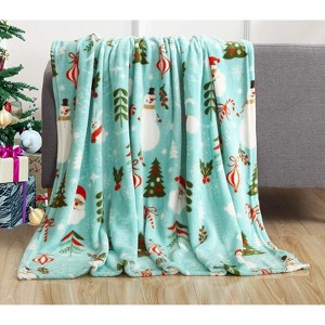 Elegant Comfort Super Soft Christmas Prints Blanket Home D¨¦cor, Warm Cozy Throws for Winter Bedding. - 1 of 4