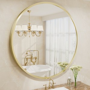 Apmir  Round High Quality Aluminum Alloy Framed French Cleat Mounted Wall Decor Bathroom Vanity Mirror - 1 of 4