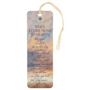 Dicksons When I Come Home to Heaven Bereavement Pink and White 6 x 2 Paper and Tassel Tassel Decoration Bookmark Pack of 12 - 1 of 2