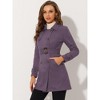 Allegra K Women's Notched Lapel Double Breasted Faux Suede Trench Coat with Belt - 3 of 4