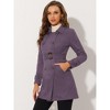 Allegra K Women's Notched Lapel Double Breasted Faux Suede Trench Coat with Belt - image 3 of 4