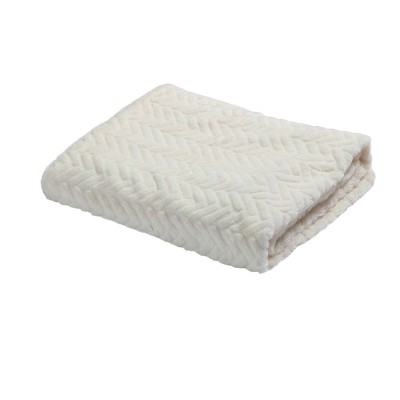 50"x60" Toby Faux Fur Throw Blanket White - Sure Fit