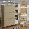 ZHUTA Shoe Rack Cabinet with 3 Rattan Flip Drawers,3 Square Shelves and 1 Storage Drawer, Shoe Organizer, for Hallway, Entryway - 4 of 4