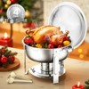 VEVOR Chafing Dish Buffet Set, 5 Qt 4 Pack, Stainless Steel Chafer with 4 Full Size Pans, Round Catering Warmer Server with Lid Water Pan, Silver - 2 of 4