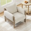 Spruce&Spring Mid Century Modern Upholstered Accent Arm Chair with Wood Legs - 2 of 4