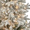 Nearly Natural 4.75-ft Flocked Fraser Fir Artificial Christmas Tree with 300 Warm White Lights and 967 Bendable Branches in Tower Planter - 2 of 4