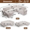 Dyonery sofa, with a pull-out bed, 5-seat sofa, adjustable backrest, storage space, small table and cup holder, tool-free assembly - 2 of 4
