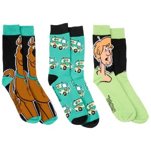 Adult Scooby-Doo and Shaggy Mystery Machine 3-Pack Crew Socks - 1 of 4